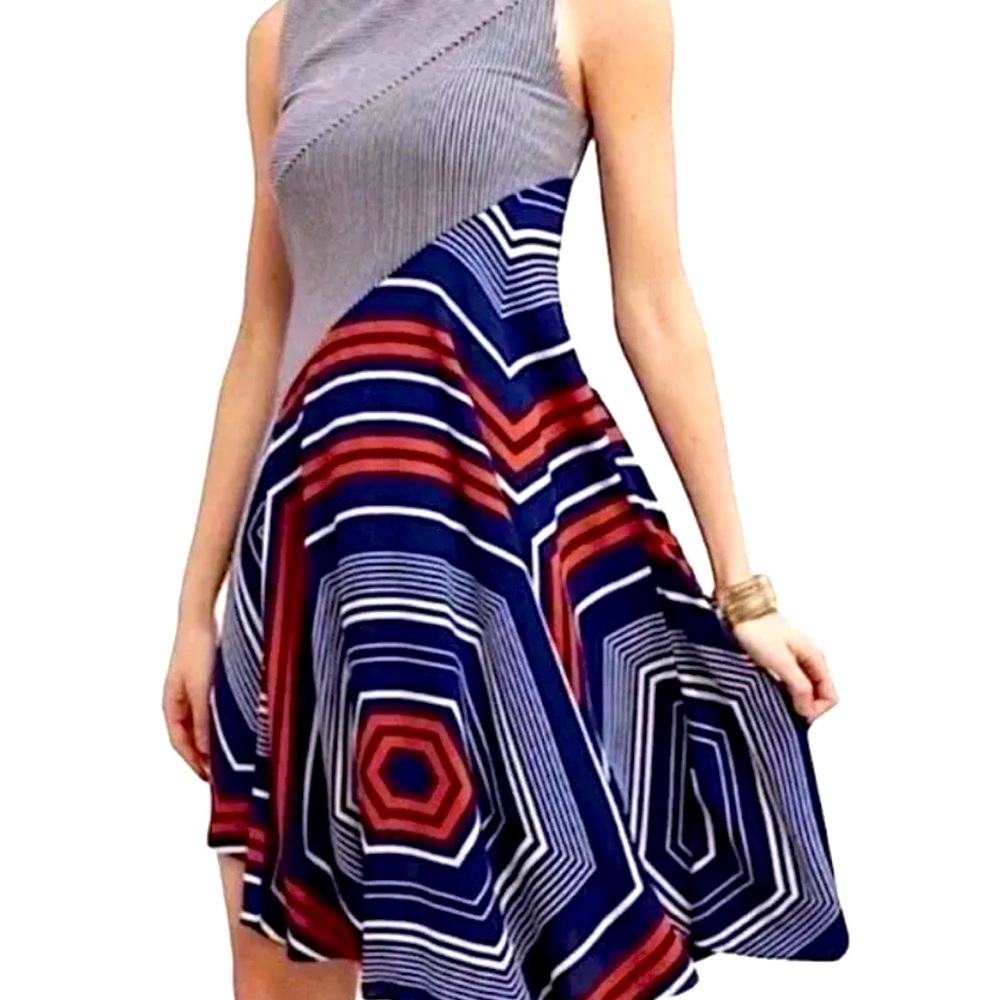 Anthropologie Maeve Dress w/ Geometric Pattern, XS